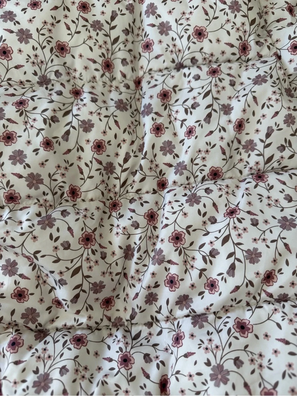 H&M Floral Quilted Jacket in White and Pink